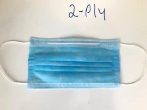 2 ply mask with earloops front side picture